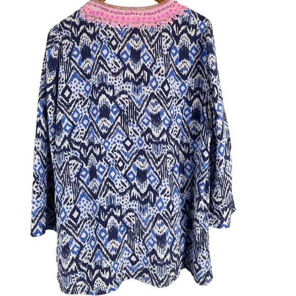 Lilly Pulitzer 100% Silk Beaded Renato Dinner Tunic in Oh My Cod Size Large - Picture 3 of 9